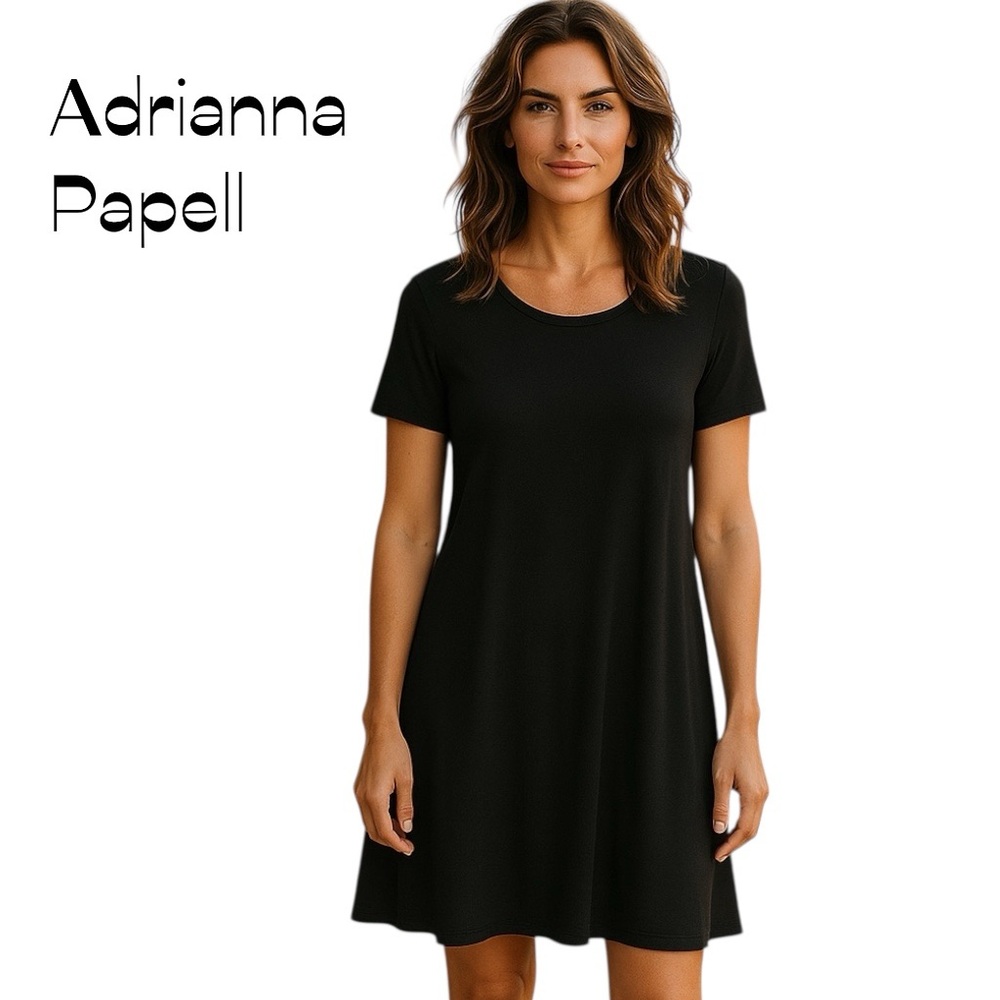 Adrianna Papell Black Short Sleeve Dress‎ NWOT Size S